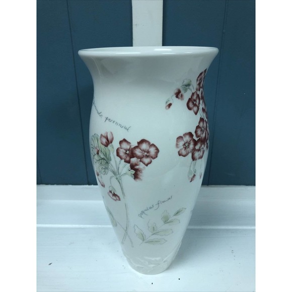 Lenox‎ Artist Sketchbook 11" Pink Pelargonium Zonal Vase Flowers Floral - Picture 3 of 5